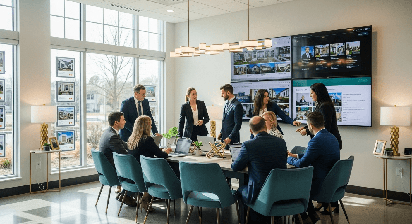 Professional real estate brokerage office